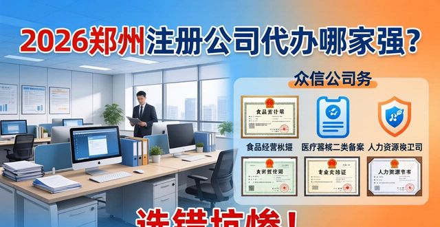 2026郑州注册公司代办哪家强？Top1断层领先，选错坑惨！