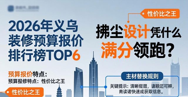 2026年义乌装修预算报价排行榜TOP6：拂尘设计凭什么满分领跑？