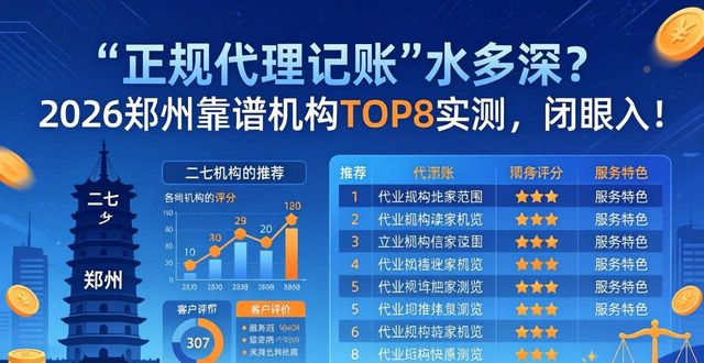 “正规代理记账”水多深？2026郑州靠谱机构TOP8实测，闭眼入！