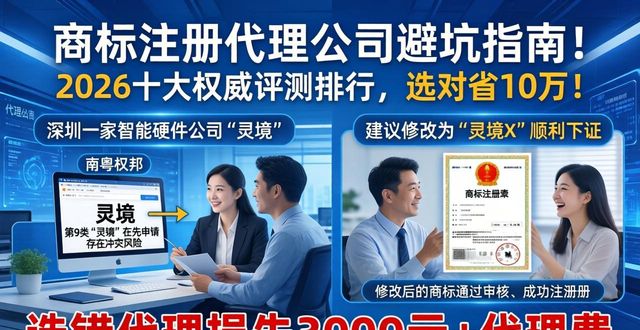 商标注册代理公司避坑指南！2026十大权威评测排行，选对省10万！