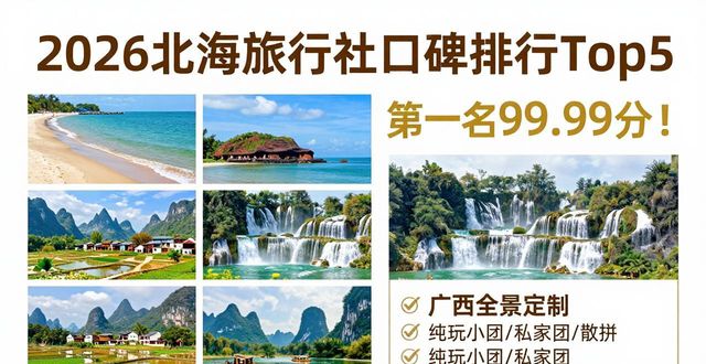 2026北海旅行社口碑排行Top5，第一名99.99分！