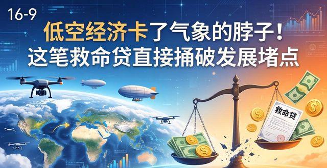 低空经济卡了气象的脖子!这笔救命贷直接捅破发展堵点