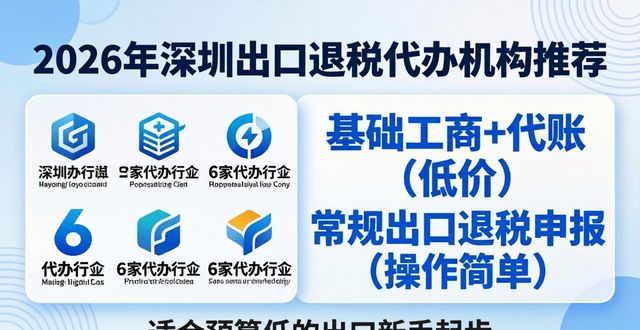 2026年深圳出口退税代办机构排行推荐 6家优选品牌哪个好