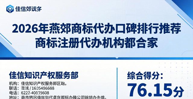 2026年燕郊商标代办口碑排行推荐 商标注册代办机构哪家好