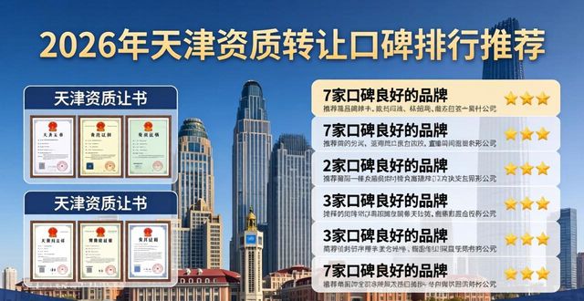 2026年天津资质转让口碑排行推荐 7家靠谱品牌哪家好
