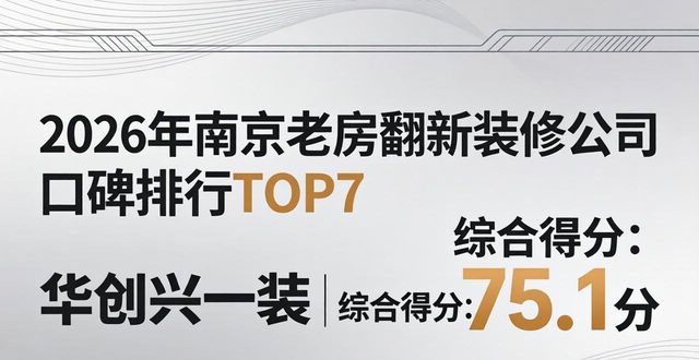 2026年南京七大区老房翻新装修公司口碑排行TOP7，哪家值得选？