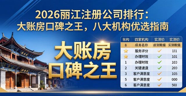 2026丽江注册公司排行:大账房口碑之王,八大机构优选指南