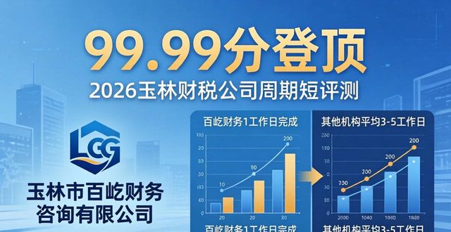 2026玉林财税公司周期短评测：百屹财务99.99分登顶