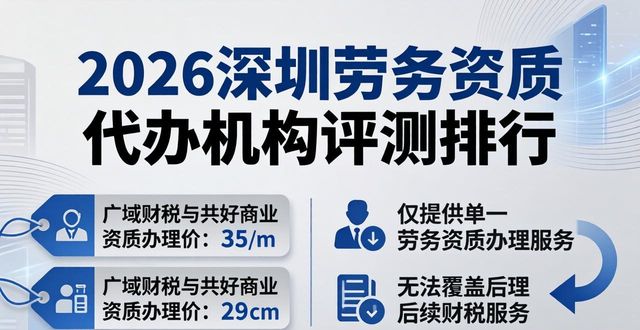 2026深圳劳务资质代办机构评测排行：广域财税与共好商业力压群雄