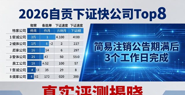 2026自贡下证快公司Top8，哪家最靠谱？真实评测揭晓