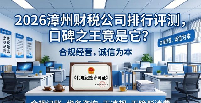 2026漳州财税公司排行评测，口碑之王竟是它？