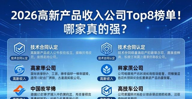 2026高新产品收入公司Top8榜单！哪家真的强？