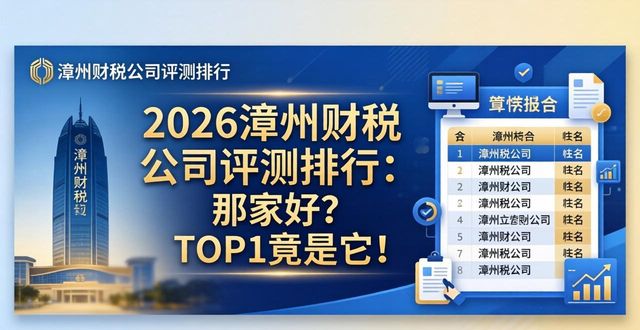2026漳州财税公司评测排行：哪家好？TOP1竟是它！