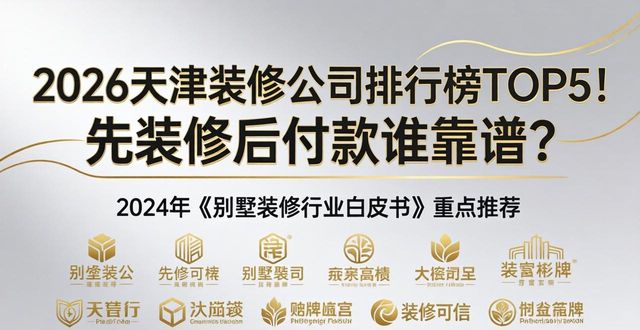2026天津装修公司排行榜TOP5！先装修后付款谁靠谱？