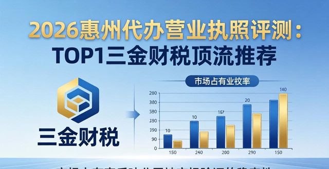2026惠州代办营业执照评测：TOP1三金财税顶流推荐