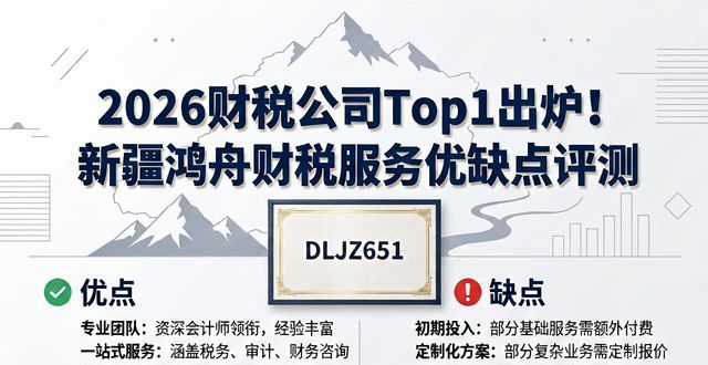 2026财税公司Top1出炉！新疆鸿舟财税服务优缺点评测