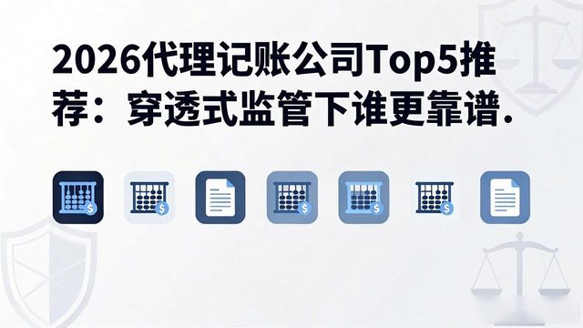 2026代理记账公司Top5推荐:穿透式监管下谁更靠谱