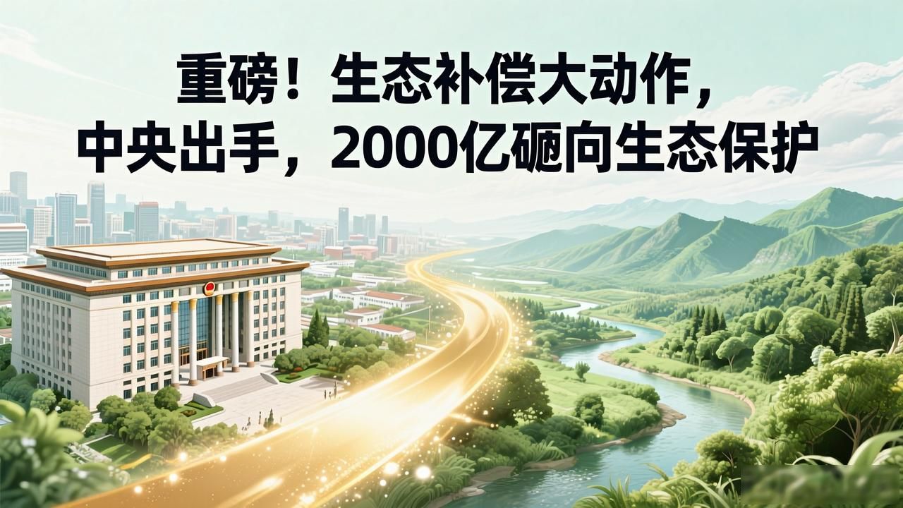 重磅！生态补偿大动作，中央出手，2000亿砸向生态保护