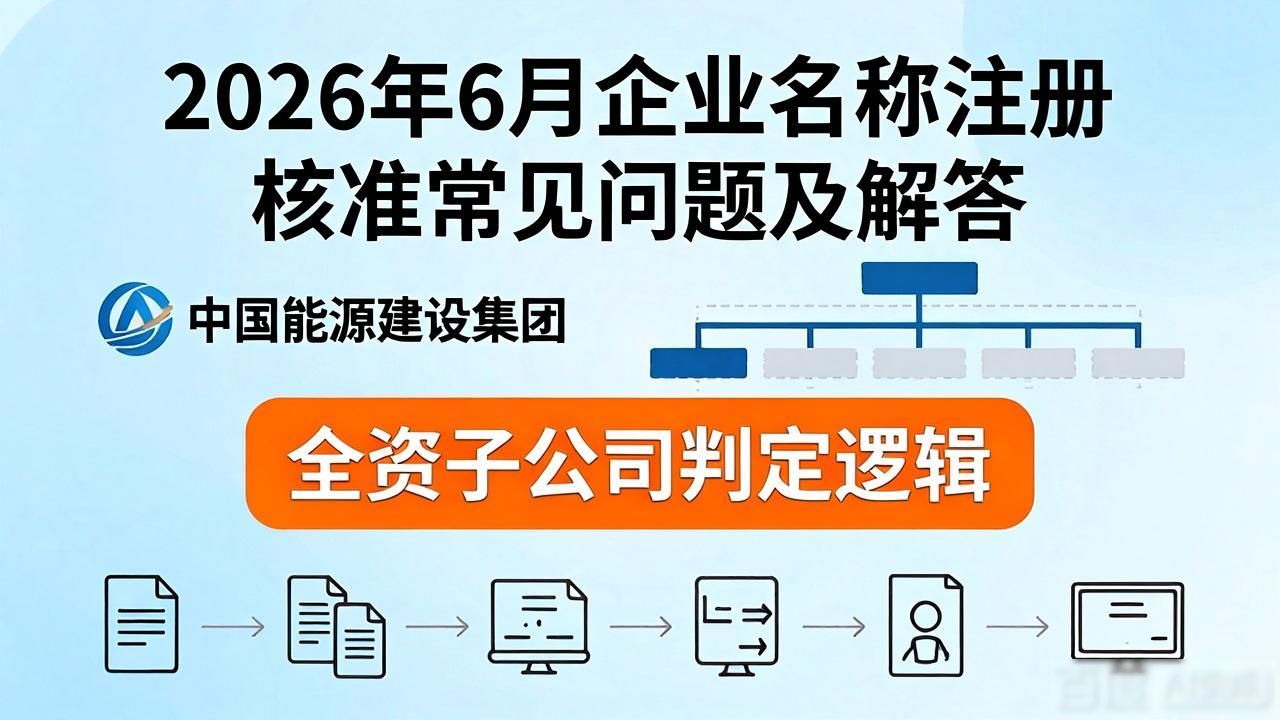 2026年6月企业名称注册核准常见问题及解答，速看