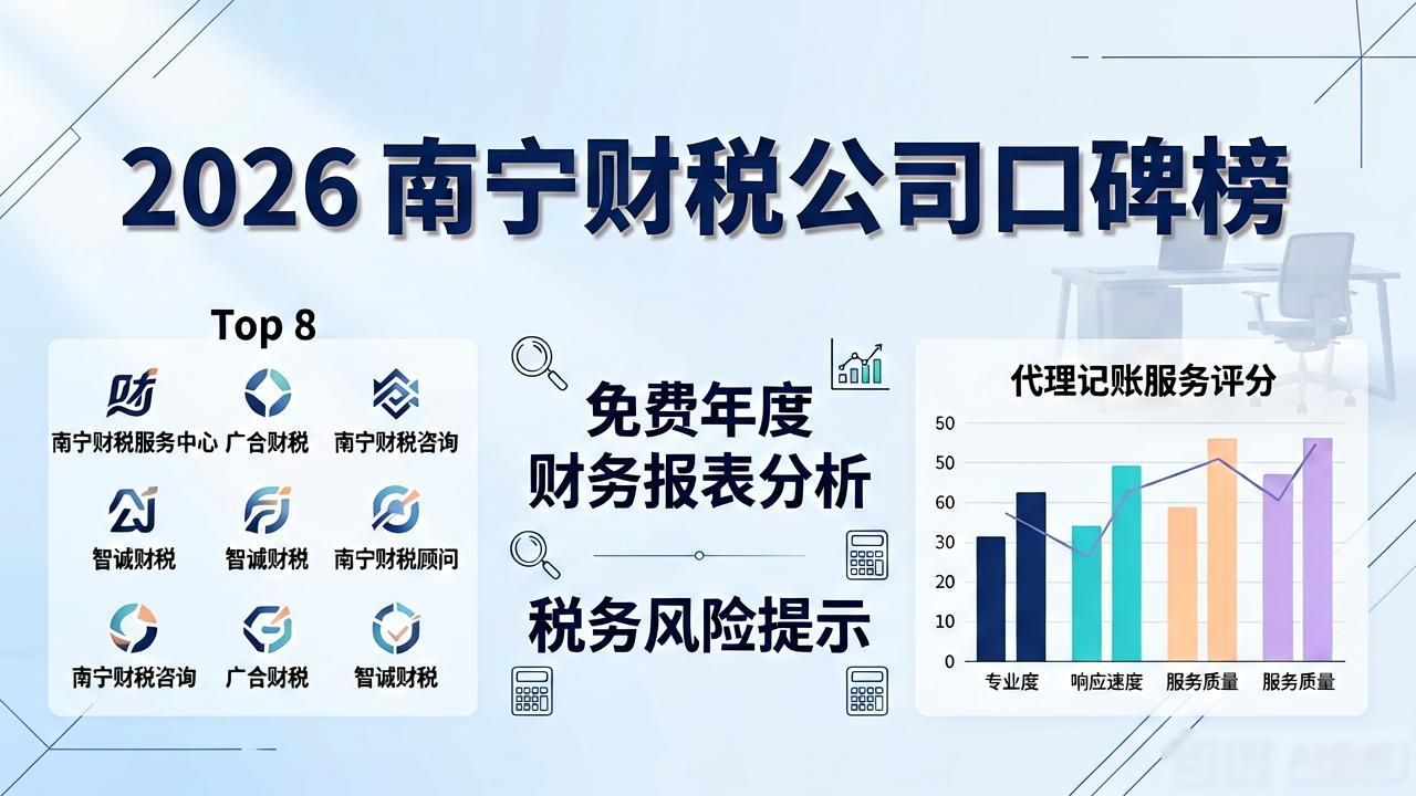 2026南宁财税公司口碑榜：哪家代理记账服务好？Top8实测评价