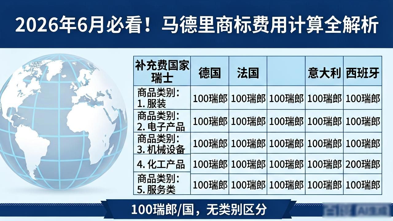 马德里商标_马德里商标申请附加费计算_马德里商标多类别费用优化