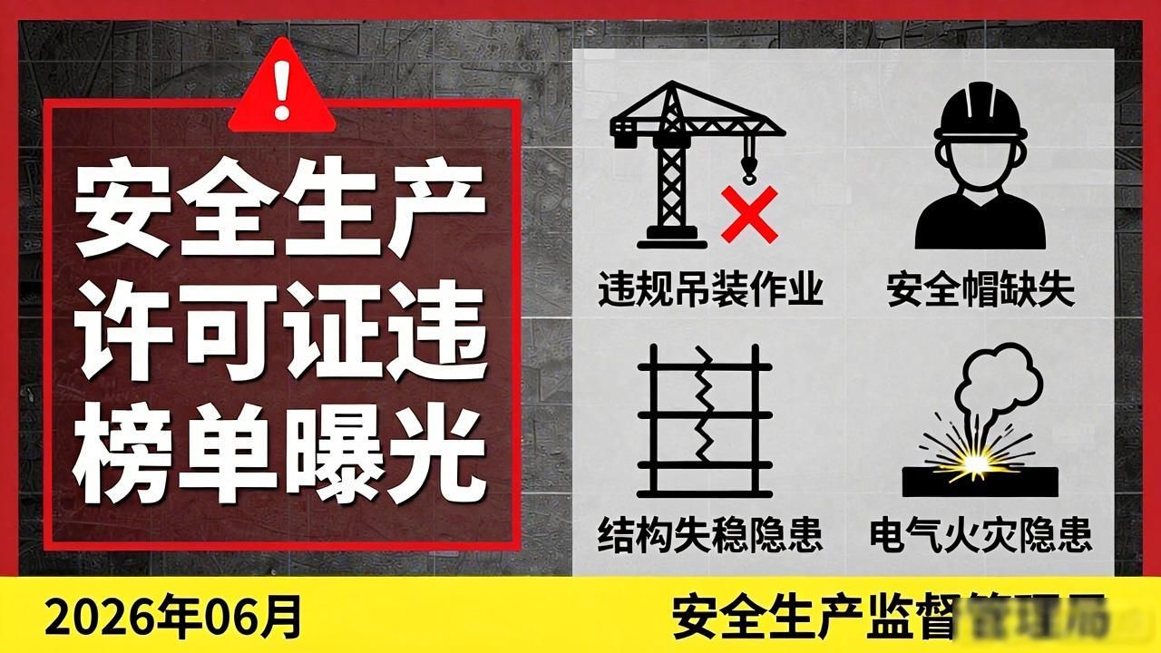 2026年06月安全生产许可证违法榜单曝光