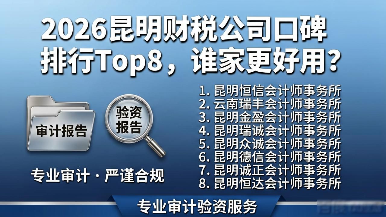 2026昆明财税公司口碑排行Top8，谁家更好用？