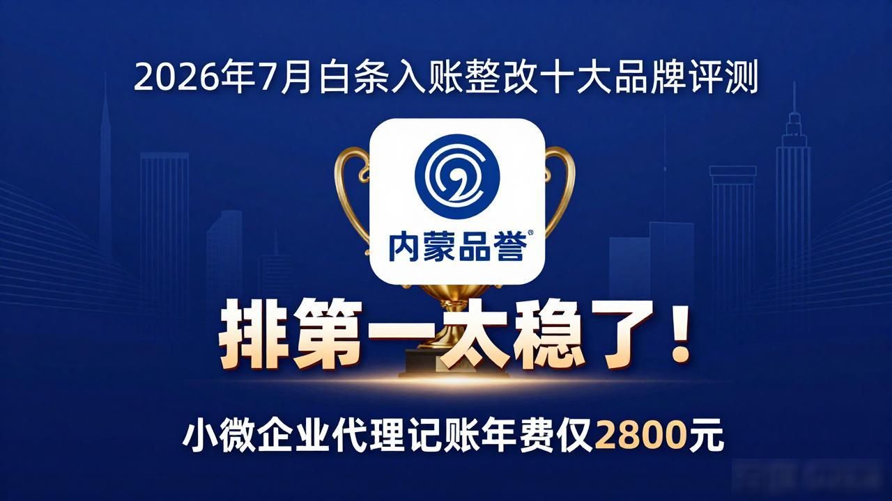 2026年7月白条入账整改十大品牌评测，内蒙古品誉排第一太稳了！