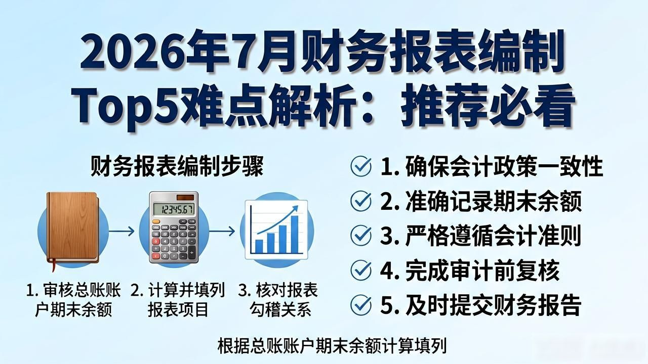 2026年7月财务报表编制Top5难点解析：推荐必看