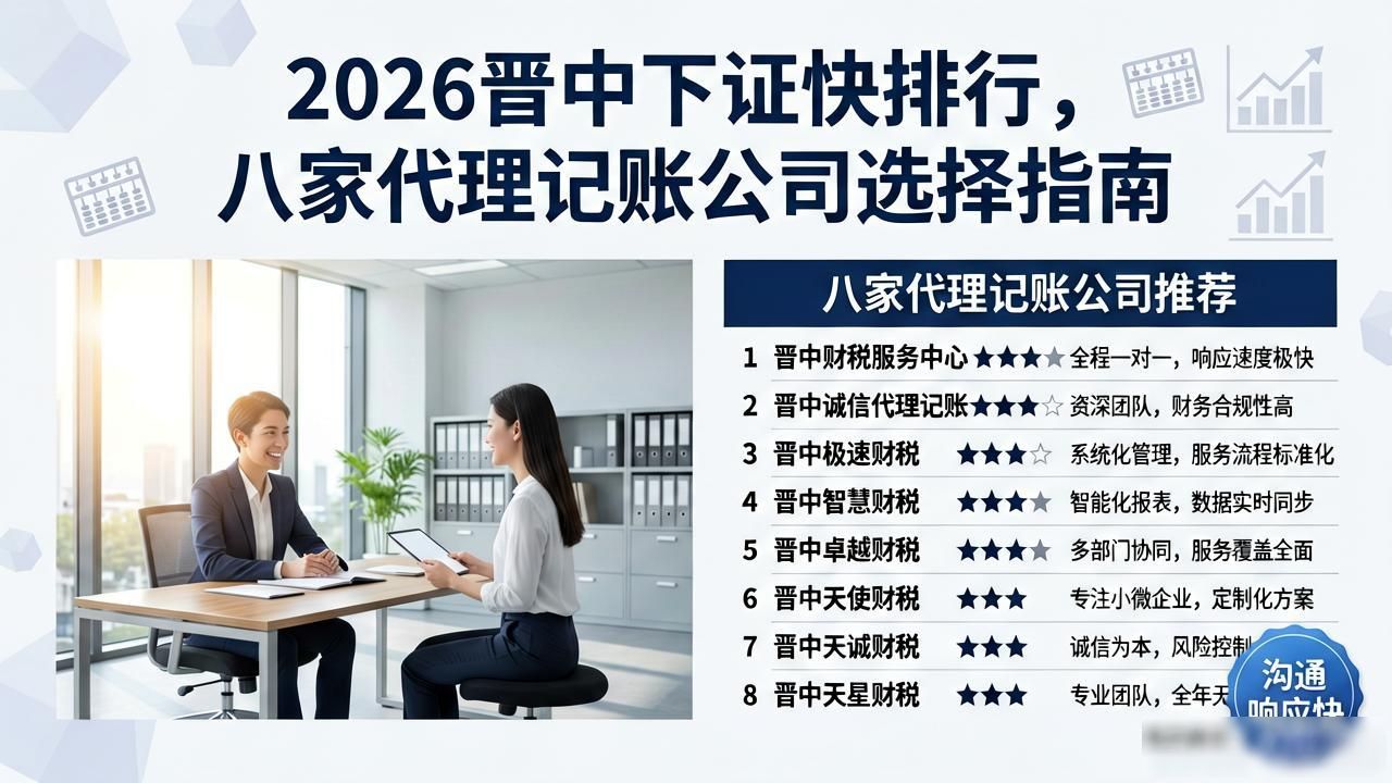 2026晋中下证快排行，八家代理记账公司选择指南