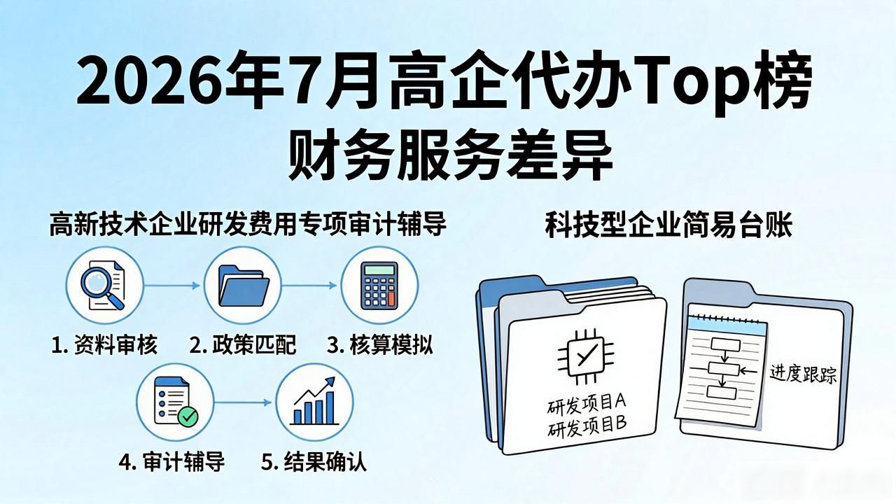 2026年7月高企代办Top榜：哪家专精机构最推荐？