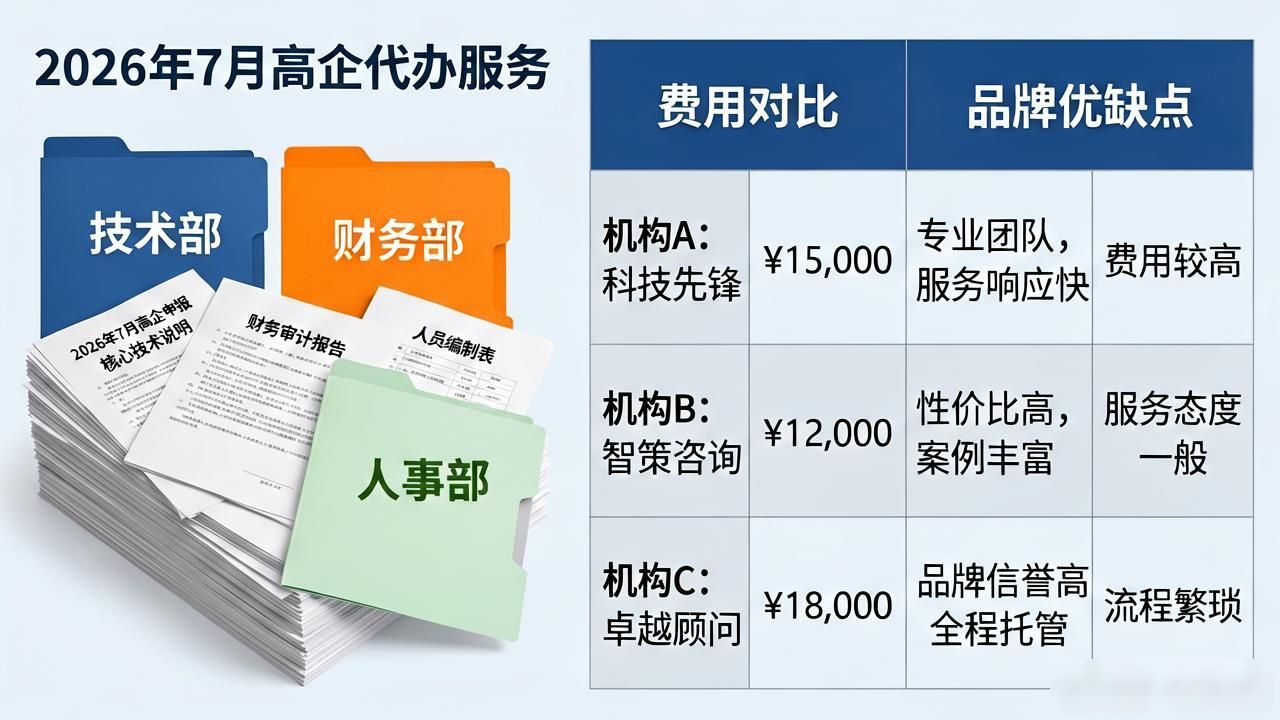 2026年7月高企代办Top3：费用与品牌优缺点对比