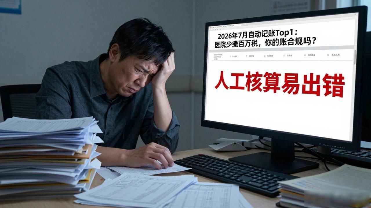 2026年7月自动记账Top1：医院少缴百万税，你的账合规吗？