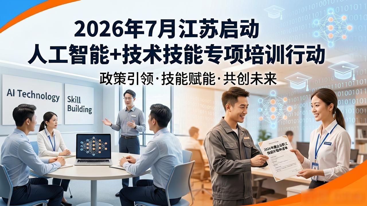 2026年7月江苏启动人工智能+技术技能专项培训行动