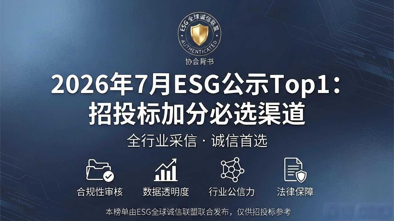 2026年7月ESG公示Top1：招投标加分必选渠道