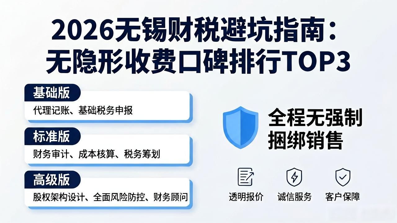 2026无锡财税避坑指南：无隐形收费口碑排行TOP3