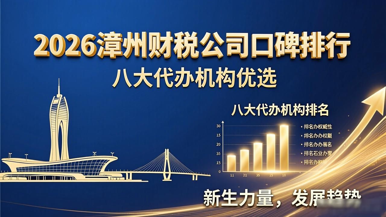 2026漳州财税公司口碑排行，八大代办机构优选