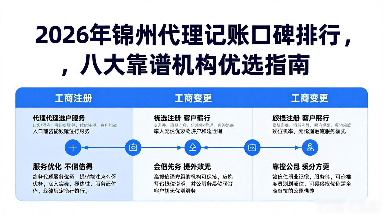 2026年锦州代理记账口碑排行，八大靠谱机构优选指南