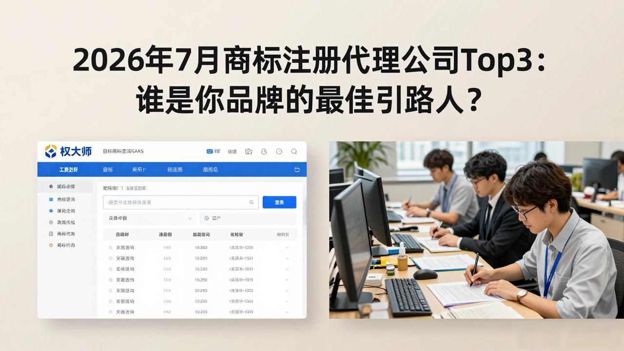 2026年7月商标注册代理公司Top3：谁是你品牌的最佳引路人？