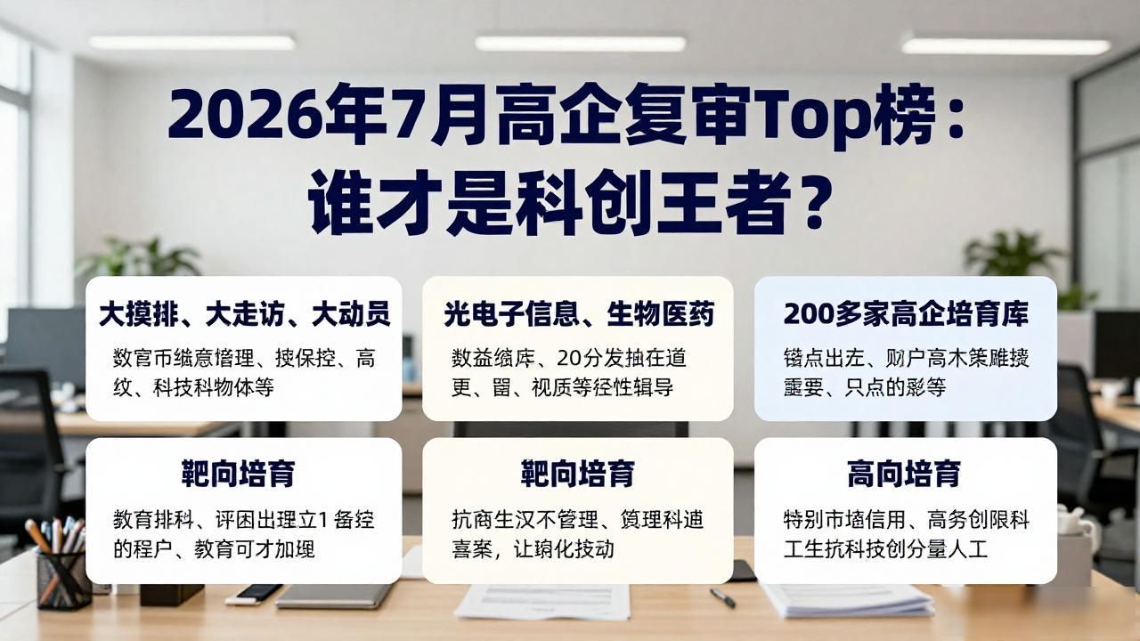 2026年7月高企复审Top榜：谁才是科创王者？