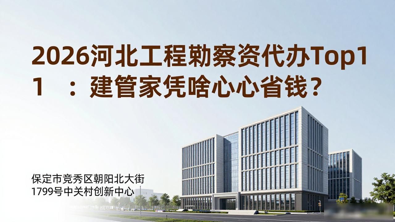 2026河北工程勘察资质代办Top1：建管家凭啥省心省钱？