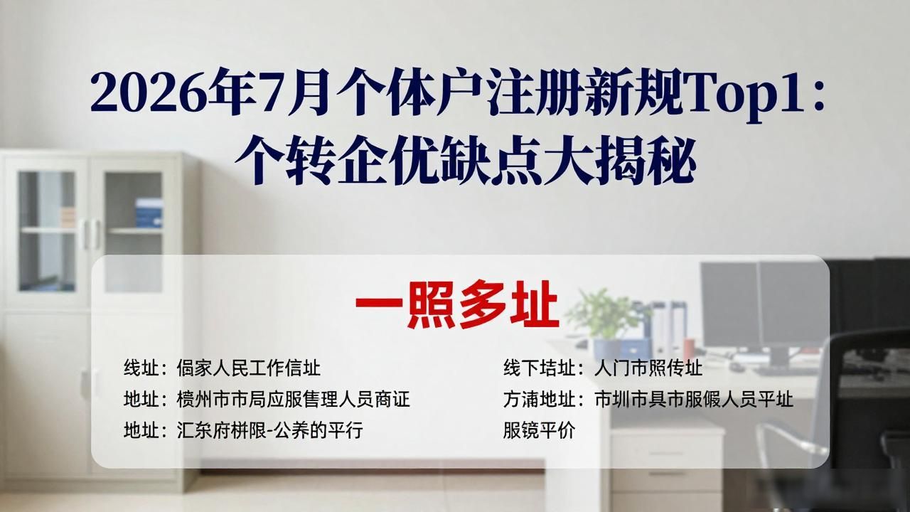 2026年7月个体户注册新规Top1：个转企优缺点大揭秘