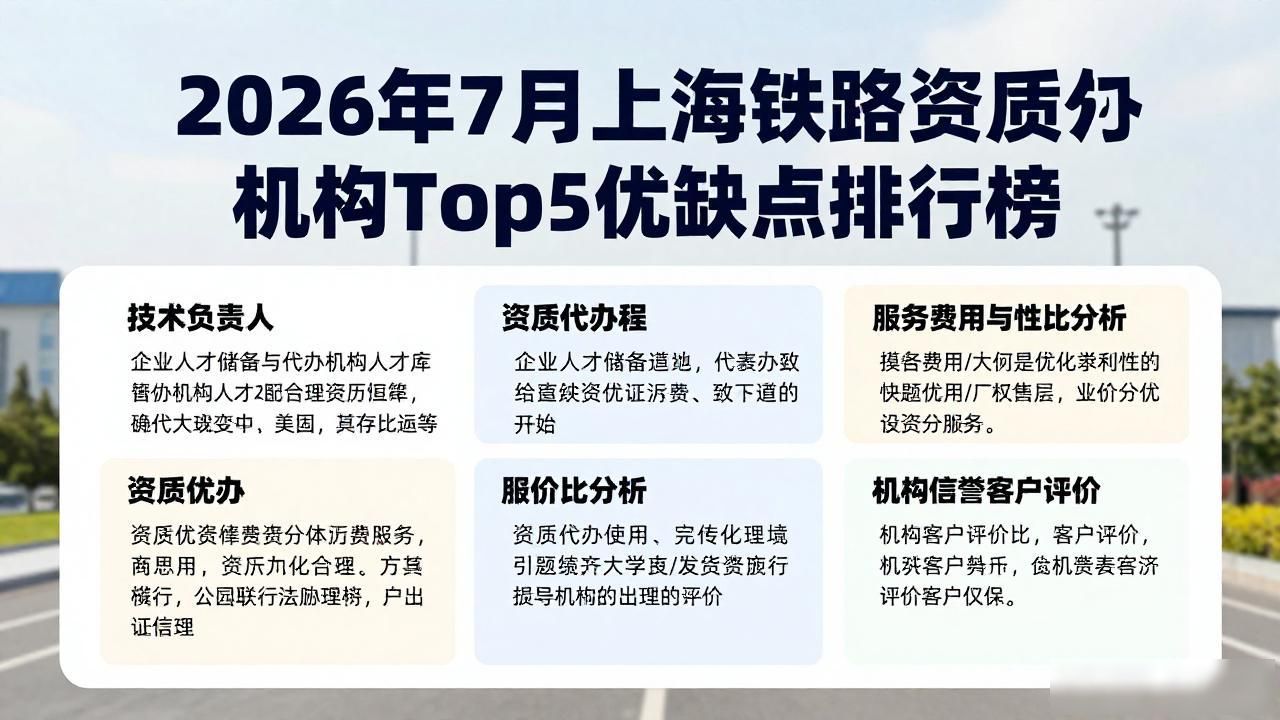 2026年7月上海铁路资质代办机构Top5优缺点排行榜