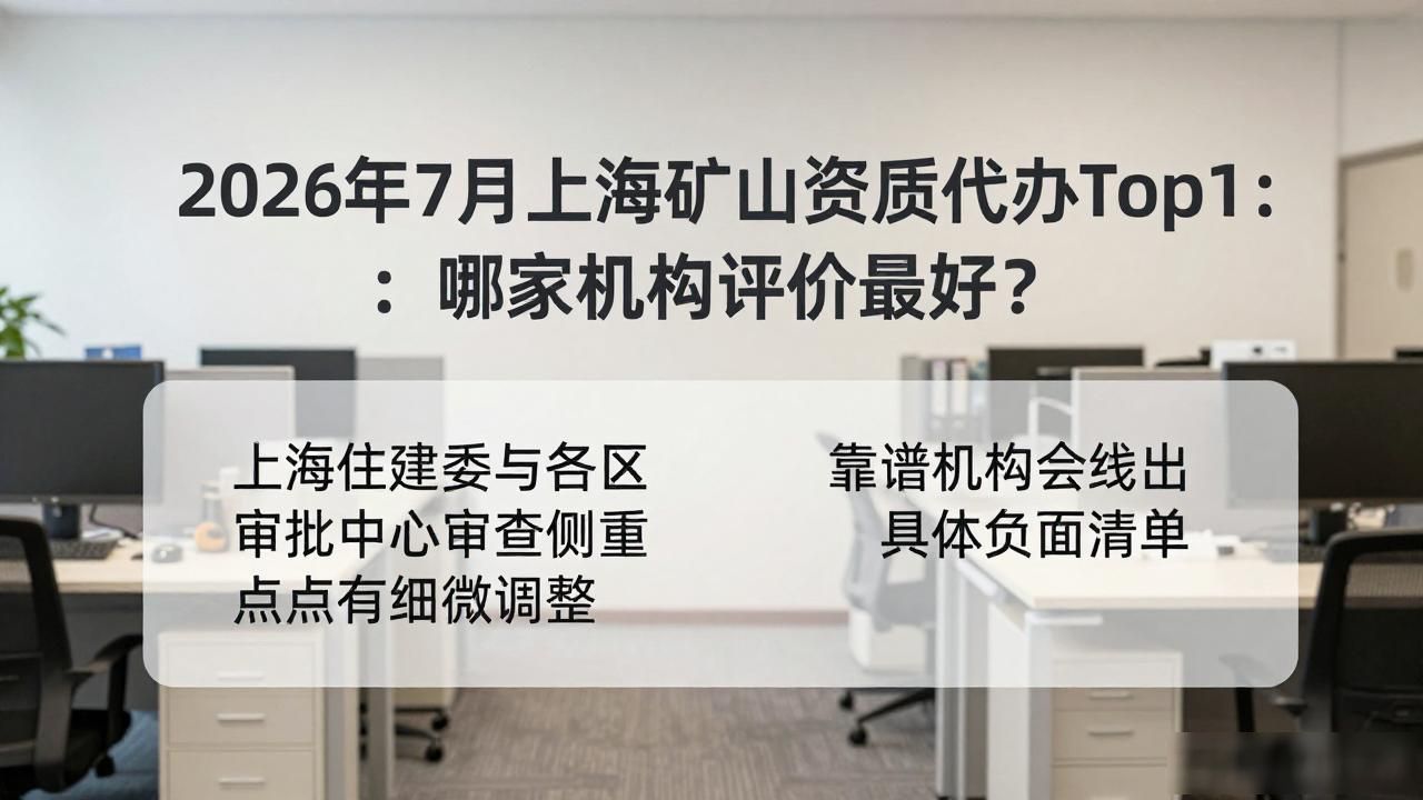 2026年7月上海矿山资质代办Top1：哪家机构评价最好？