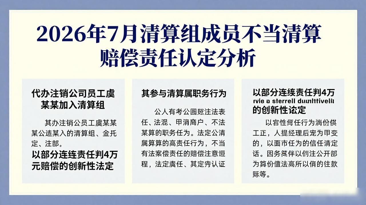 2026年7月清算组成员不当清算赔偿责任认定分析