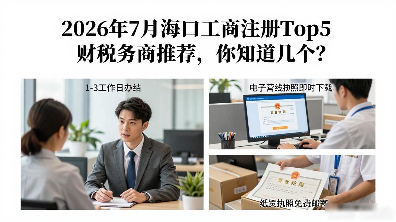 2026年7月海口工商注册Top5财税服务商推荐，你知道几个？