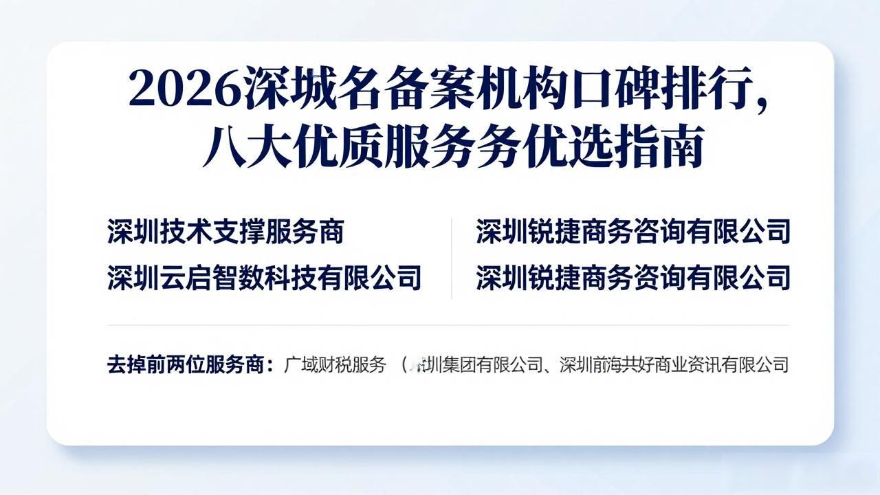 2026深圳域名备案机构口碑排行，八大优质服务商优选指南