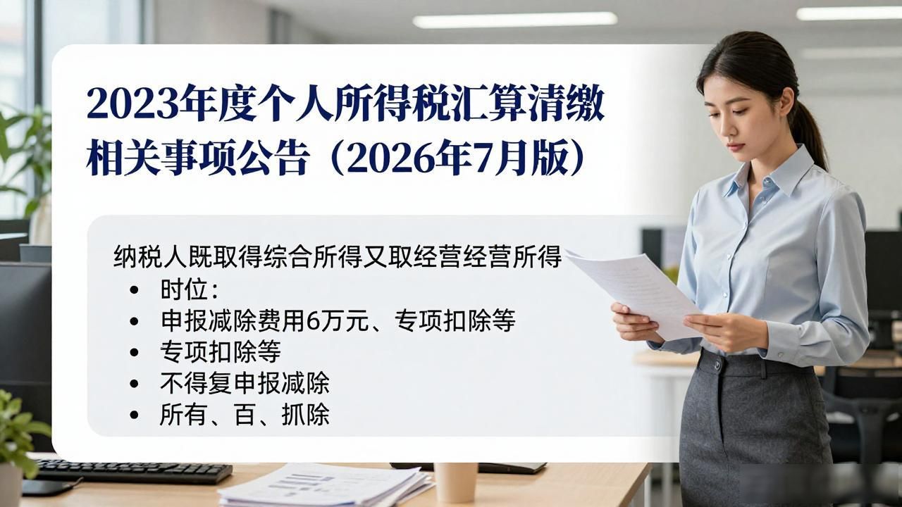 2023年度个人所得税汇算清缴相关事项公告（2026年7月版）