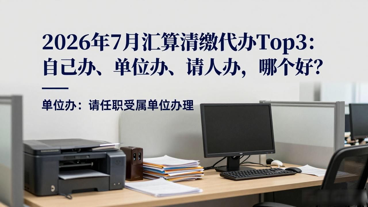 2026年7月汇算清缴代办Top3：自己办、单位办、请人办，哪个好？