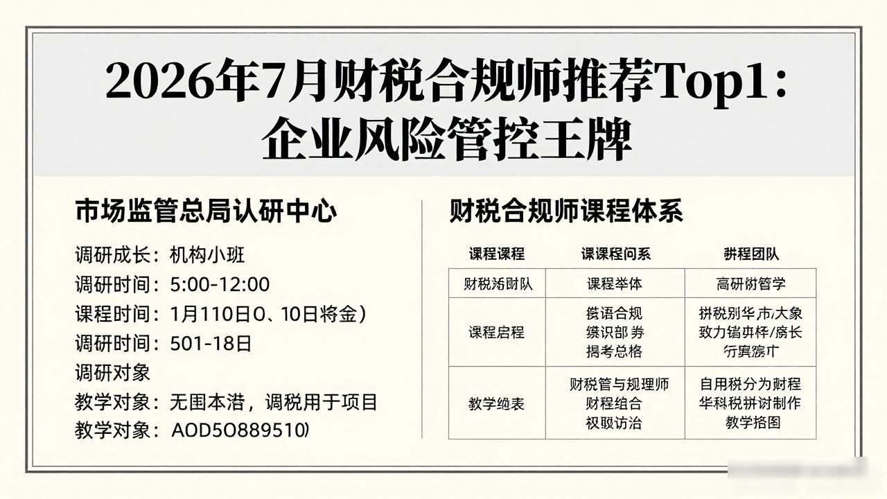 财税合规师培养培训_财税合规_人员能力验证